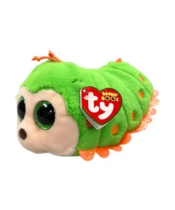 Ty Beanie Boos - Pilar the Green Caterpillar, Glitter Eyes, MWMT Stuffed Animal - Picture 1 of 6