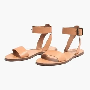 Madewell The Boardwalk hellbraune Damen-Ledersandale mit Knöchelriemen Größe 8 - Bild 1 von 13