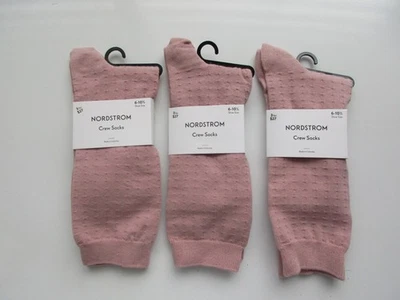 Nordstrom 3-Pack Cotton Blend Women Midcalf Crew Socks Shoe Size 6-10.5 $27 U48. - Image 1 of 4