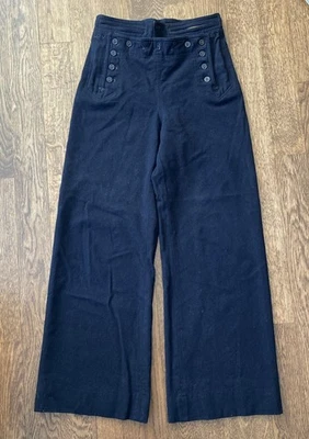 Pantalones marineros de lana de fábrica naval de colección años 40/50 Segunda Guerra Mundial para hombre talla 26 x 29 USN Foto 1 de 4