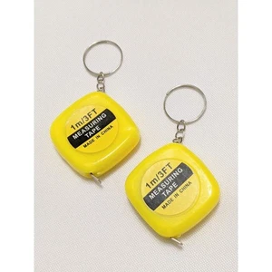 Set lot 2 mini measuring measurement tape keychain keyring key chain ring useful - Picture 1 of 3