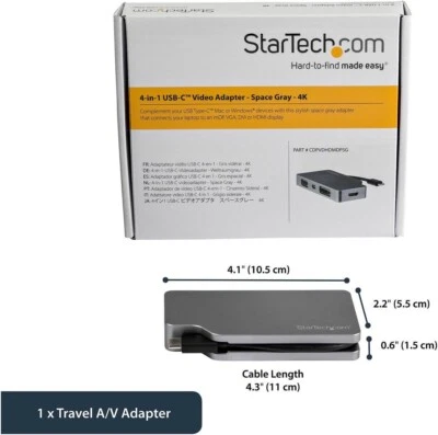 StarTech.com CDPVDHDMDPSG USB-C Multiport Video Adapter - Aluminum - Image 1 of 4