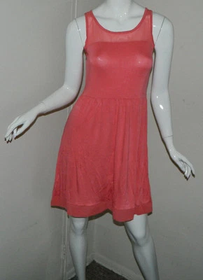 Women Mac Jac Solid Orange Sleeveless Casual Work Tea Dress Size S - Image 1 of 4