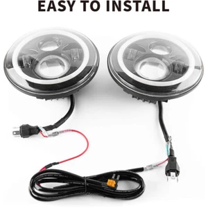 Daytime Running Light DRL Wiring Harness For 7inch Halo Ring LED Headlight US - Foto 1 di 11