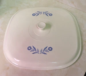 Corning Ware blue cornflower white Pyroceram - replacement square lid only - 10" - Picture 1 of 10