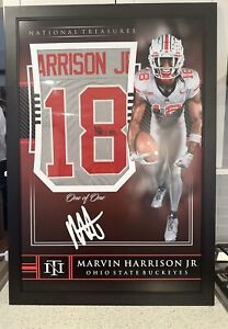 Custom Framed Signed Autographed MARVIN HARRISON JR.  Jersey 36 X 24 OHIO STATE