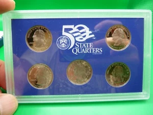 2007 US Mint State Quarter Set of 5 MT WA ID WY UT w/Cert Authenticity Blue Set - Picture 1 of 11