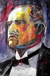 MARLON BRANDO GODFATHER CORLEONE ! MARCELO NEIRA LIMITED EDITION ART PRINT #2/25 - Picture 1 of 5