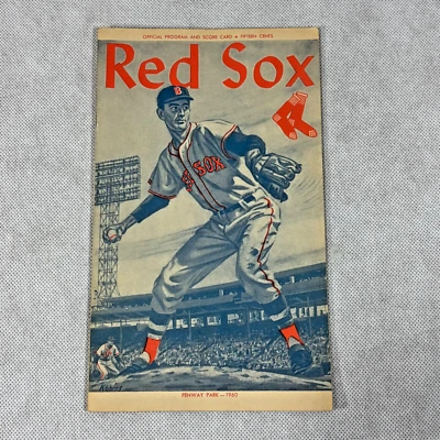 Tarjeta de puntuación del programa oficial Fenway Park 1960 Boston Red Sox vs Chicago White Sox Foto 1 de 4