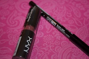 NYX Matte lipstick #15 WHIPPED CAVIAR & BLACK EYELINER + FREE NAIL POLISH - Picture 1 of 3