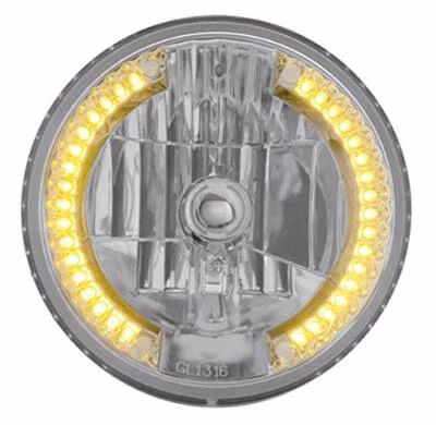 United Pacific 7” Round Crystal Headlight w/34 Amber LED Position Light - 1 Unit — 第 1/4 张图片