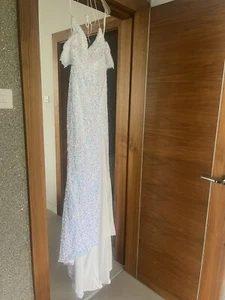 Queen Dancer White Iridescent Sequin Prom Dress Us2/ Uk 4-6 - Bild 1 von 20