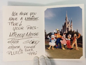 Disney World Signed Photo 5" x 7" 1996 Caribbean Beach Resort ALL Characters - Picture 1 of 3