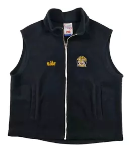 Vintage Nike AFL Fleece Vest Made In Australia Size Medium Sleeveless Black - Picture 1 of 8