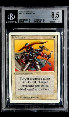 1993 MtG Magic the Gathering Unlimited Holy Armor BGS 8.5 ( 9 / 9 / 8.5 / 8.5) - Image 1 of 4