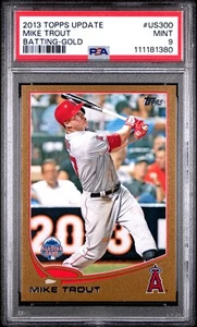 2013 Topps Update Mike Trout Batting Gold #US300 PSA 9 - Picture 1 of 2