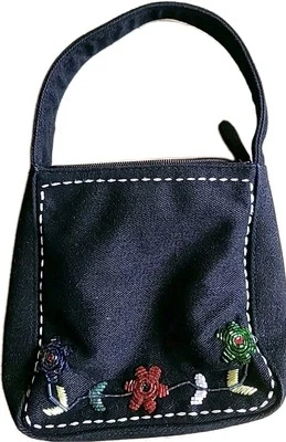 Monedero De Colección Rampage Negro Con Cuentas Flores Y2K Boho Foto 1 de 4