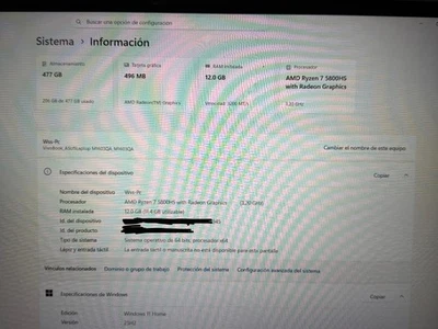 ASUS Vivobook M1603Q 16" AMD Ryzen 7-5800HS 3.20GHz 512GB SSD 12GB Ram Win-11 - Image 1 of 4