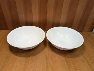 Lot (2) Corelle ENHANCEMENTS WHITE SWIRL 8.5" Serving Bowls Vegetable 1 Qt Bowl - Picture 1 of 7