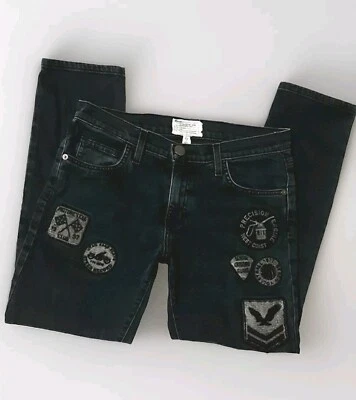 Pantalones de mezclilla para mujer Current/Elliott recortados Boyfriend talla 25 tiro bajo corte con puños Foto 1 de 4
