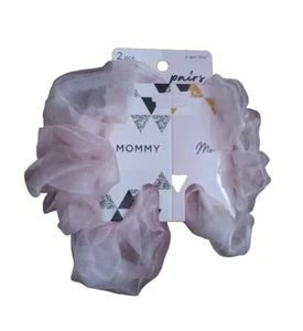 Scunci Mommy and Me Pink Tulle Rubber Band Hair Scrunchie 2 Piece Set - Picture 1 of 3