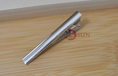 New Pure Men Silver Mirror Face STAINLESS STEEL Wedding Tie Clip Pin Bar Party - Image 1 of 4