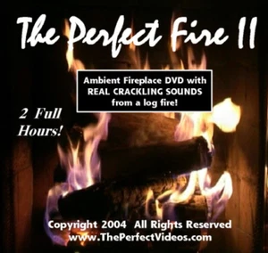 FIREPLACE DVD Multiple Logs w/ Real Crackling Sounds Warm Romantic Holiday Video - Imagen 1 de 1