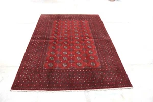 Genuine Afghan Aqcha - Hand Knotted Red & Black Bokhara Wool Area Rug 163x238cm - Picture 1 of 5