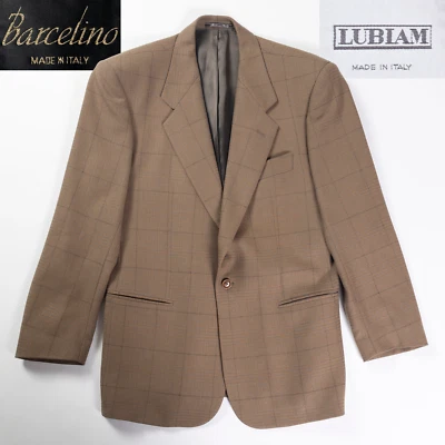 LUBIAM BARCELINO HOMBRE TRAJE CHAQUETA BLAZER ABRIGO DEPORTIVO ITALIA 46 EE. UU. 36 MARRÓN LANA Foto 1 de 4