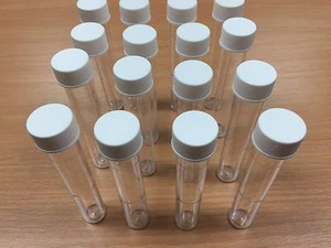 10ml Kunststoff Reagenzgläser Fläschchen Behälter Pulver Bastelröhrchen mit Schraubkappen x50 - Bild 1 von 3