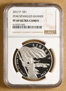 2012 P Star Spangled Banner Commemorative Silver Dollar NGC PF 69 Ultra Cameo - Picture 1 of 2