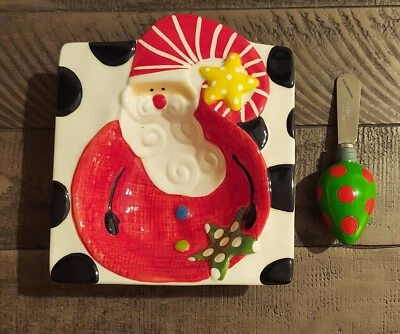 Mudpie Mini Santa Dip Bowl And Spreader  - Image 1 of 4