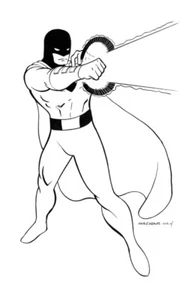 Space Ghost von Gene Gonzales Lydic Original Art Commission Sketch 11x17 - Bild 1 von 2
