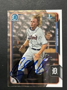 Cam Gibson Signed Card 2015 Bowman Chrome In Person Autograph IP AUTO