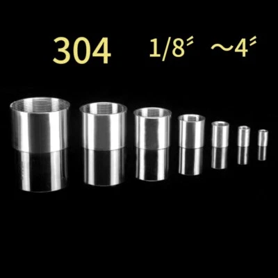 Pipe Fittings Straight Connector304 Stainless Steel 1/8"~4" BSP Female Threaded - Image 1 of 4
