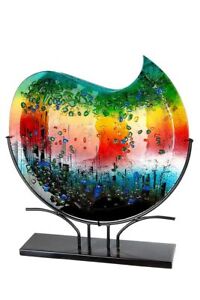GIANT 49.5cm Murano Glass Far Outer Space Art Glass Abstract Vase on Stand