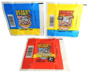 Lot of 3 - 1991 Topps Desert Storm Series 1, 2, 3 Wax Pack WRAPPERS ONLY - Picture 1 of 5