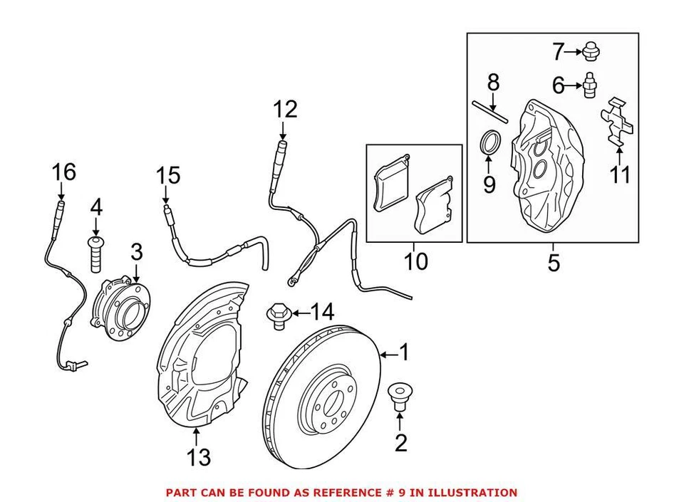 Genuine OEM Disc Brake Caliper Repair Kit For BMW 135i X5 X6 2008-2014 - Image 1 of 1