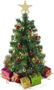 Mini Christmas Tree Set with Warm-White LED Lights, Star Topper, Gift Boxes.. - Picture 1 of 5