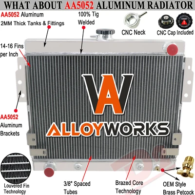 Radiador de aluminio de 4 filas para Ford Mustang II 1975-1978 1976 1977 5,0 L V8 302 Foto 1 de 4