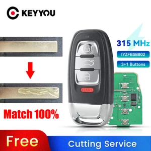 BLADE CUT by PHOTO Remote Car Key For Audi A1 A3 A4 Q5 Q7 FCC:IYZFBSB802 315MHz - Imagen 1 de 11