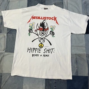 Rare Vintage 1994 METALLICA woodstock Metallistock Hippie Peace Rock t shirt XL - Picture 1 of 7