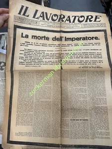 LAVORATORE TRIESTE 22 novembre 1916 ww1 MORTE DELL'IMPERATORE FRANCESCO GIUSEPPE - Imagen 1 de 2