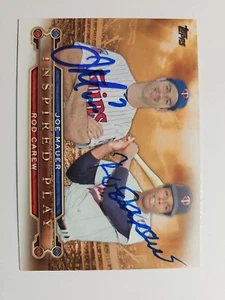 ROD CAREW JOE MAUER 2015 Topps Inspirations Duals #6 Twins Hand Signed Autograph - Picture 1 of 15