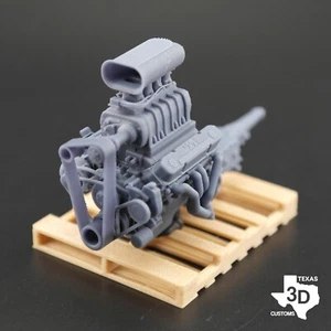 Blown 440 RB model engine resin 3D printed 1:24-1:8 scale - Picture 1 of 3