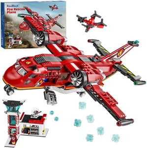City Fire Rescue Plane Building Sets, Suitble for Kids and Fans of Firefighter T - Picture 1 of 12