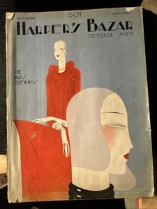 Harper's Bazaar Bazar Magazin ~ Oktober 1929 ~ Benigni Chanel Vionnet De Meyer - Bild 1 von 7