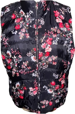 Chaleco Loft Ann Taylor Para Mujer Estampado Floral Puffer Cremallera Completa XLARGE Foto 1 de 4