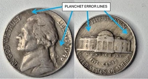 1946 P Jefferson Nickel Lightly Circulated Planchet Error - Picture 1 of 10