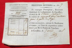 Ville de Cavaillon -  Recettes Diverses 1817   ! - Imagen 1 de 1